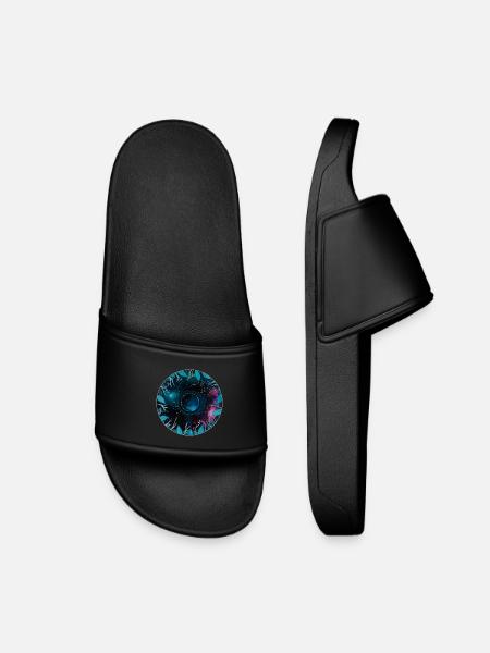 Motif de couronne de feuilles galactiques - Claquettes enfant - noir