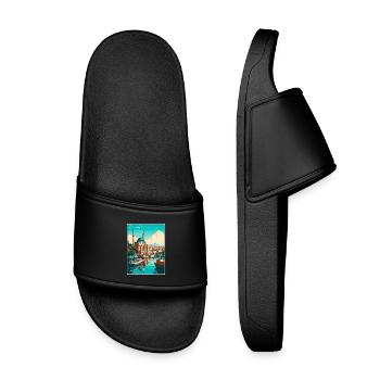 Istanbul Turquie Port Mosaïque Affiche de voyage - Claquettes enfant - noir - Devant