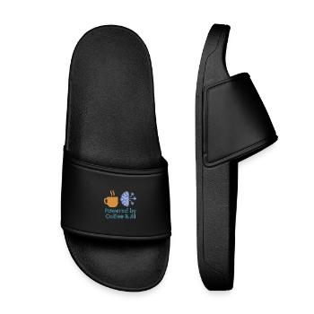 Coffee AI Power Design - Kids’ Pool Sliders - black - Front