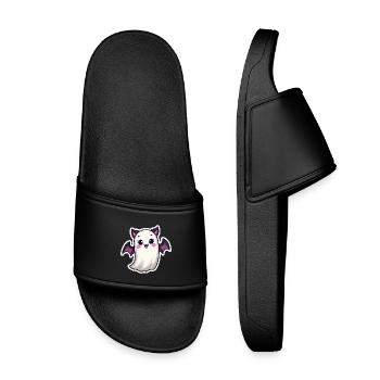 Halloween Bat Ghost - Kids’ Pool Sliders - black - Front