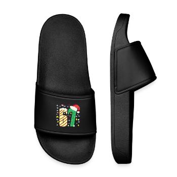 67 Christmas  - Kinder Badelatschen - Schwarz - Vorne