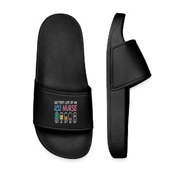 Niveau de batterie d’une infirmière en soins intensifs Humour - Claquettes enfant - noir - Devant