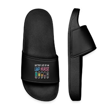Niveau de batterie d'une sage-femme, d'une infirmière, humour - Claquettes enfant - noir - Devant