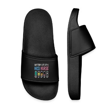 Niveau de batterie d’un soignant néonatal humour - Claquettes enfant - noir - Devant