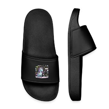 Illustration de sorts de la technologie licorne - Claquettes enfant - noir - Devant