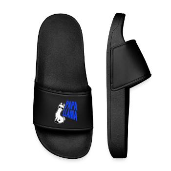 Papa Lama Cool Sonnenbrille Sitzend Lustig Tier - Kinder Badelatschen - Schwarz - Vorne