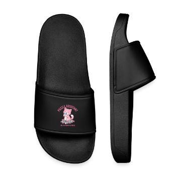 Puzzle Assistand Cat Quote - Kids’ Pool Sliders - black - Front