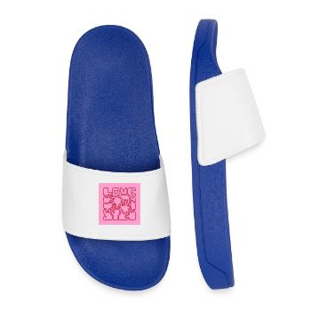 LOVE - Langue des signes I love you Rose Rouge - Claquettes enfant - bleu roi - Devant