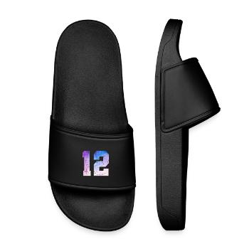 numéro 12 – Cadeau anniversaire 12 ans - Claquettes enfant - noir - Devant