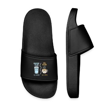 Coffee vs water 72% - Kids’ Pool Sliders - black - Front