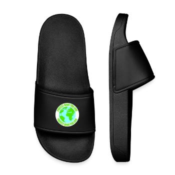 Protect What You Love Nature Protection Statement Logo - Kids’ Pool Sliders - black - Front