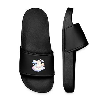 Agneau nuage dans la lumière du rêve - Claquettes enfant - noir - Devant