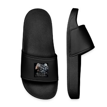Proud Silver Sister Grey Hair Power - Kids’ Pool Sliders - black - Front