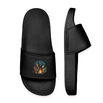 Randonnée - Aventure en plein air - Bigfoot et Alien - Claquettes enfant - noir - Devant