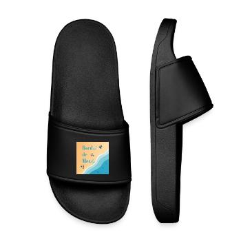 Plage pastel et vagues azur - Claquettes enfant - noir - Devant