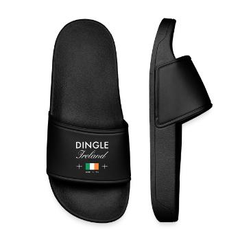Dingle Ireland Coordinates Travel Souvenir - Kids’ Pool Sliders - black - Front