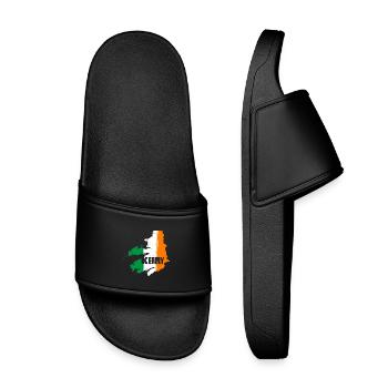| du comté de Kerry Ireland Contour de la carte du drapeau - Claquettes enfant - noir - Devant