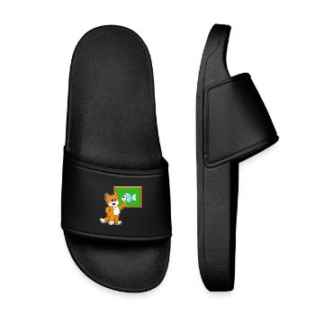 École du professeur chat pointant des bâtons - Claquettes enfant - noir - Devant