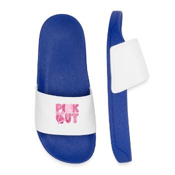Pink Out Cancer du sein Football - Claquettes enfant - bleu roi - Devant