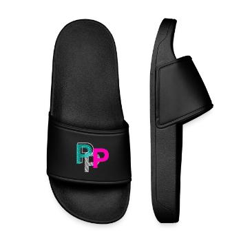 P Letter - Kids’ Pool Sliders - black - Front