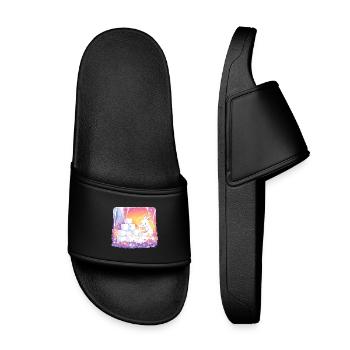 Rabbits in the sugar forest - Kids’ Pool Sliders - black - Front