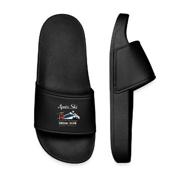 Apres Ski Vintage Retro 90er Jahre Geschenk - Kinder Badelatschen - Schwarz - Vorne
