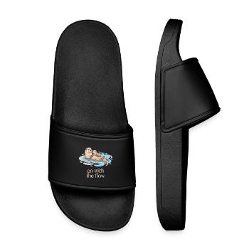Otter Family Go with the Flow - Kids’ Pool Sliders - black - Front