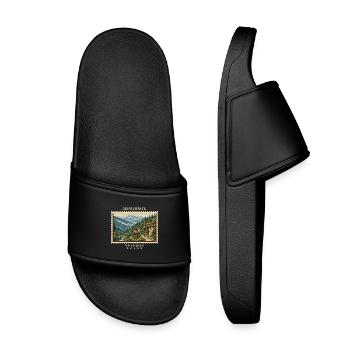 Armenia Dilijan Vintage Travel Brand - Kids’ Pool Sliders - black - Front