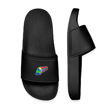 Railway Steam Locomotive Children - Kids’ Pool Sliders - black - Front