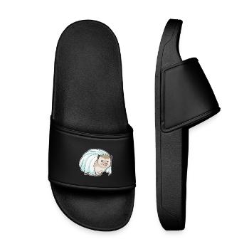 Mariage au voile de mariée hérisson - Claquettes enfant - noir - Devant