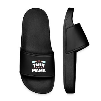 Maman jumelle Grossesse Maman de jumeaux - Claquettes enfant - noir - Devant