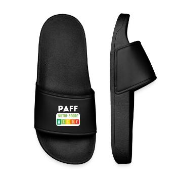 PAFF Nutriscore A – Offbeat humour - Kids’ Pool Sliders - black - Front