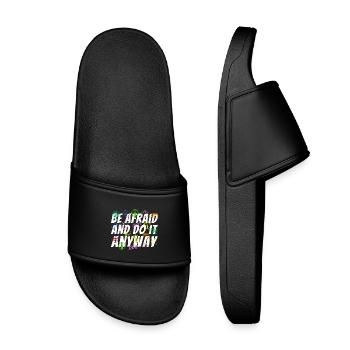 Passport Travel Stamp World Travel Gift - Kids’ Pool Sliders - black - Front