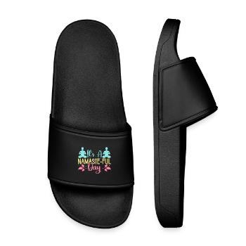 Yoga It ́s A Namaste-ful Day Funny Yoga - Kids’ Pool Sliders - black - Front