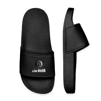 Bitcoin to the Moon - Kids’ Pool Sliders - black - Front