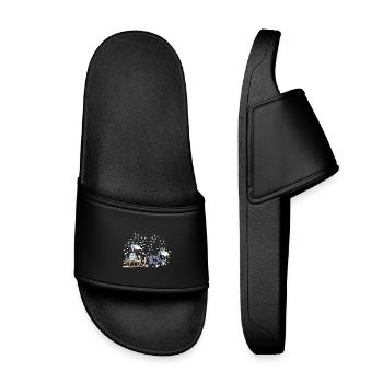 Huskies in the snow - Kids’ Pool Sliders - black - Front