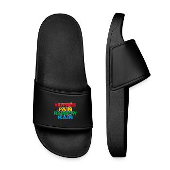 Happiness (dark) - Kids’ Pool Sliders - black - Front