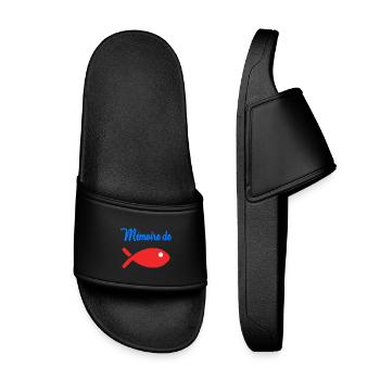 POISSON. MEMOIRE. HUMOUR - Claquettes enfant - noir - Devant