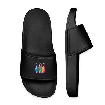 Quilles de bowling style comique - Claquettes enfant - noir - Devant
