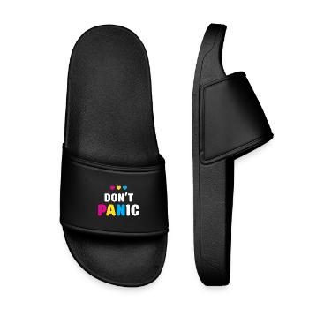 LGBT Pride Month - Keine Panik - Kinder Badelatschen - Schwarz - Vorne