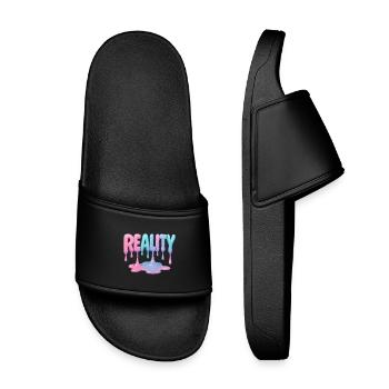 Reality - Dripping Pastel Font - Kids’ Pool Sliders - black - Front