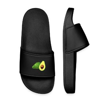 Avocado skull - Kids’ Pool Sliders - black - Front