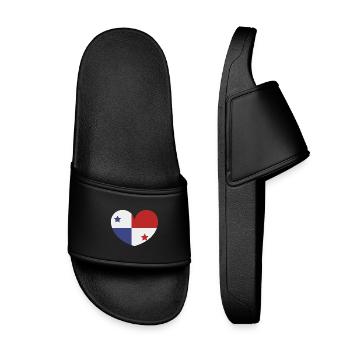 Drapeau du cœur du Panama - Claquettes enfant - noir - Devant