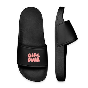 Gir Power Feministin - Kinder Badelatschen - Schwarz - Vorne