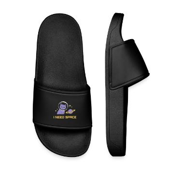 Space Cat – I Need Space - Kids’ Pool Sliders - black - Front