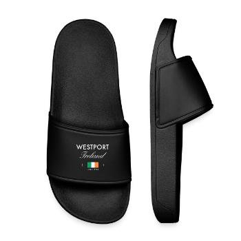 Westport Ireland Coordinates Travel Souvenir - Kids’ Pool Sliders - black - Front