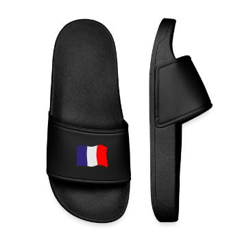 Frankreich Fahne - Kinder Badelatschen - Schwarz - Vorne