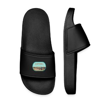 Espinho Beach in Portugal original illustration - Kids’ Pool Sliders - black - Front
