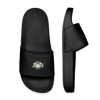 mignon petit cerf dans le cadre de la joie - Claquettes enfant - noir - Devant