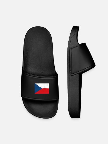 Flag of the Czech Republic – National Pride - Kids’ Pool Sliders - black